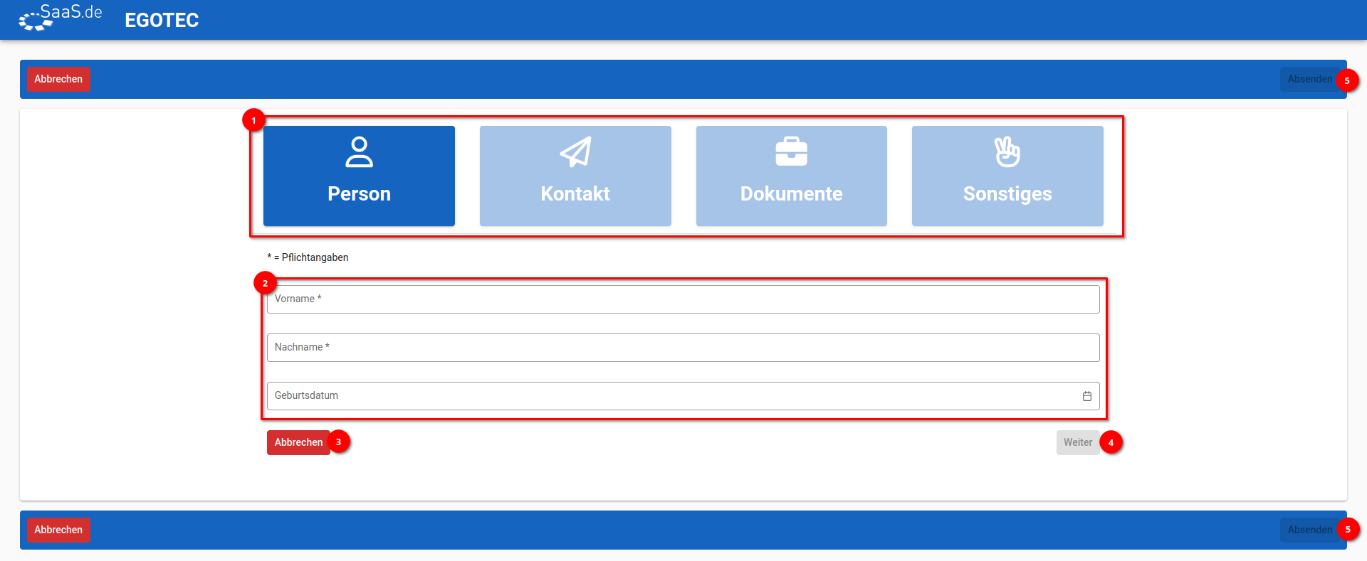 Bewerben Formular
