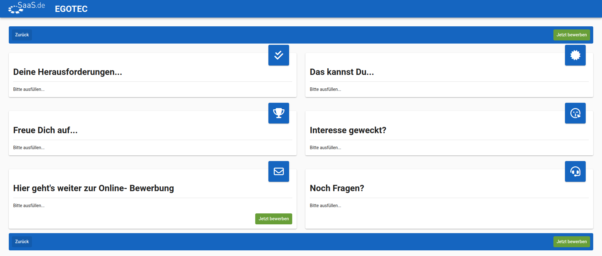 Bewerben Informationen