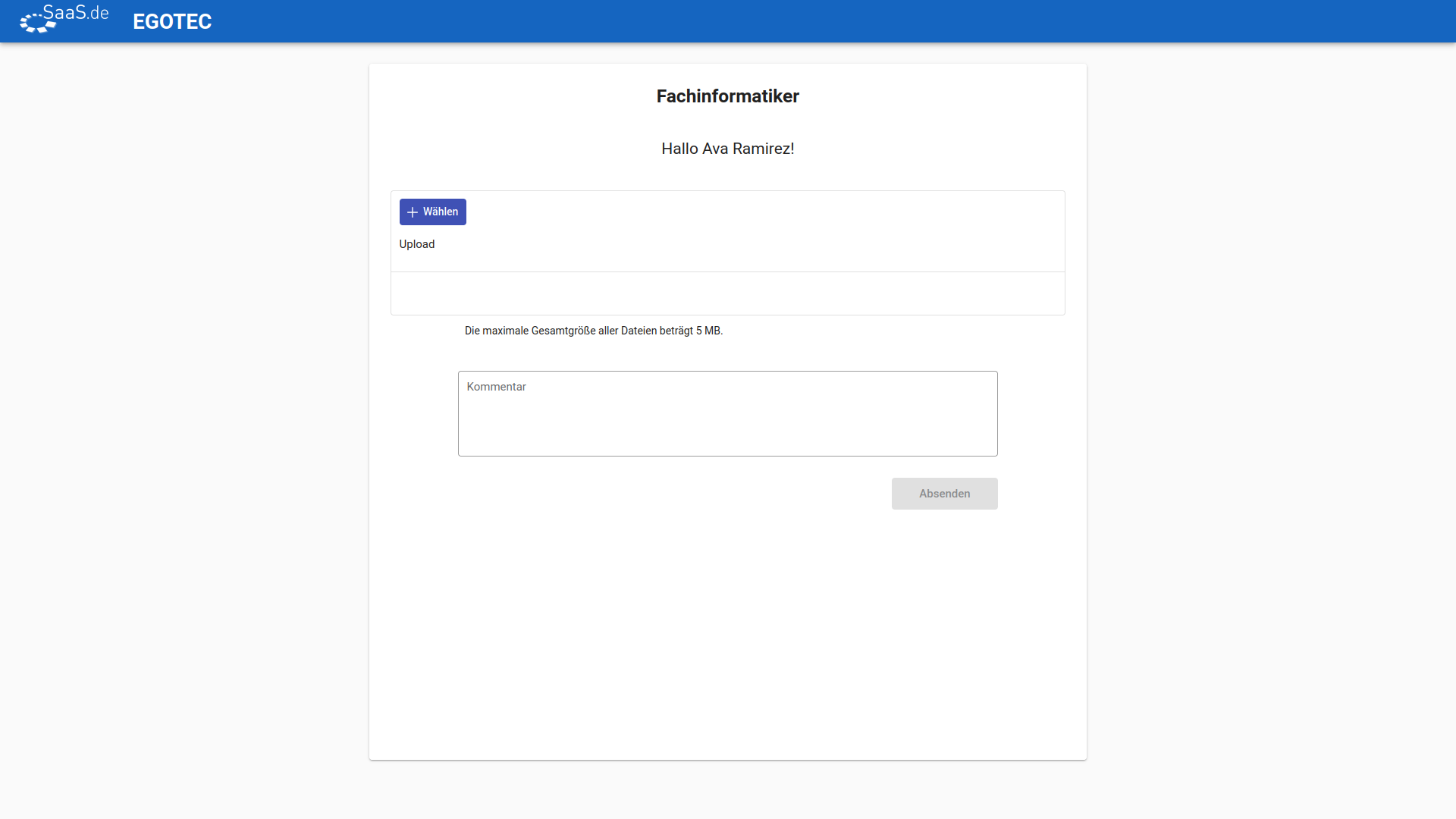 Bewerben - Dokumentenupload