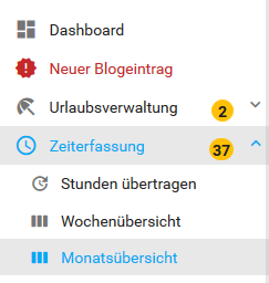 Zeiterfassung-Monatsübersicht