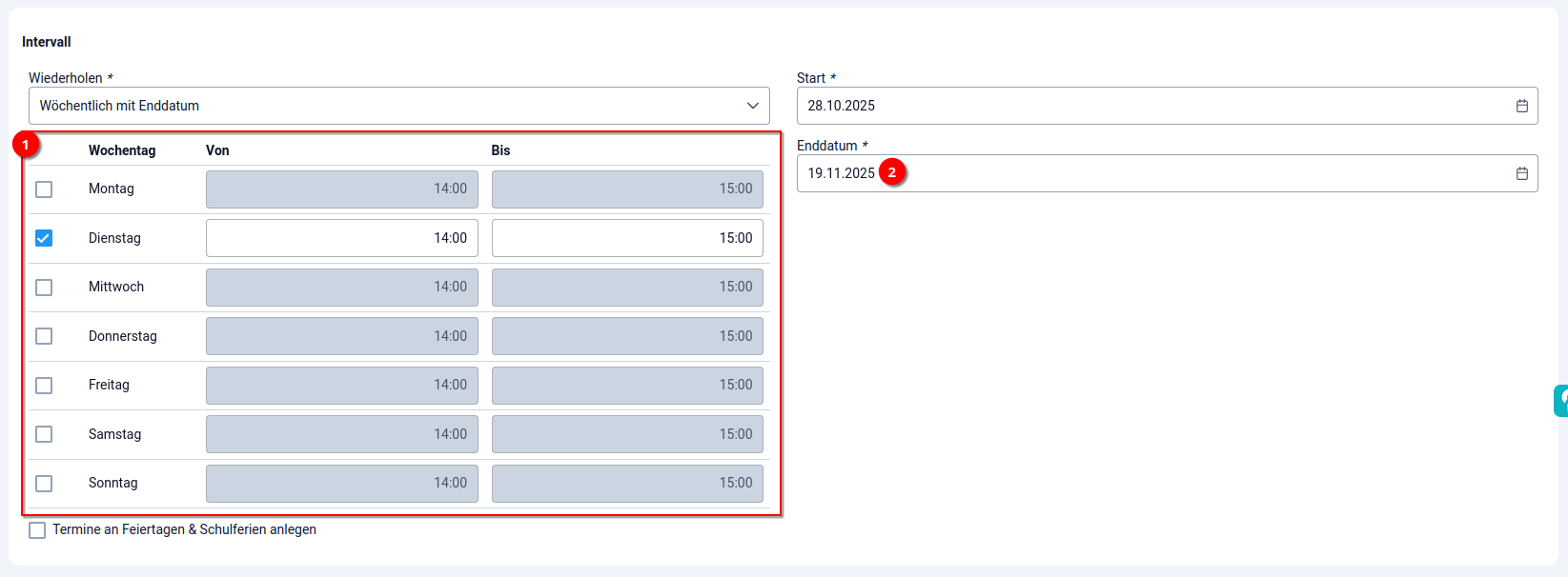 Buchungssystem - 2 Schritt 2.2 Buchungssystem - 2 Schritt 2.2