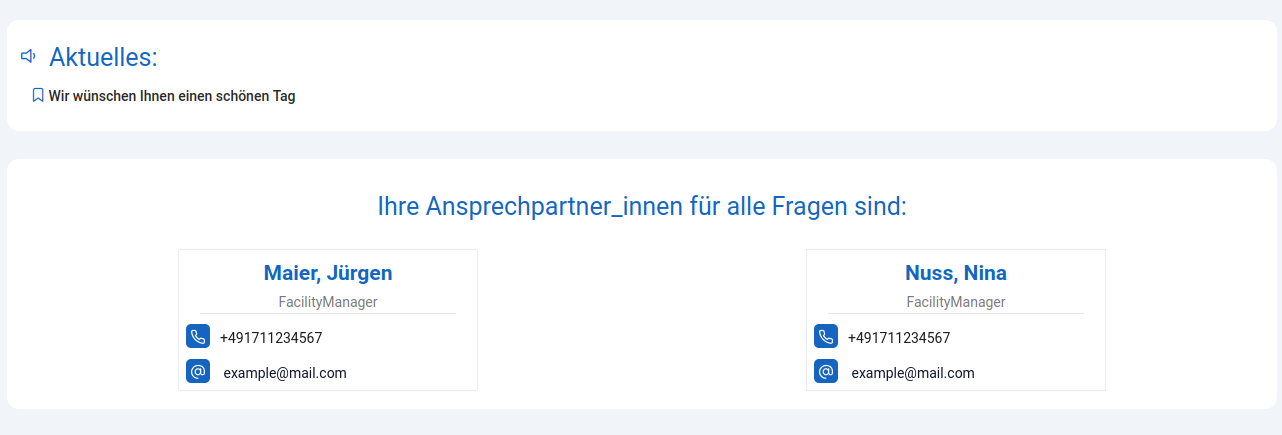 Nachrichten & Ansprechpartner Nachrichten & Ansprechpartner