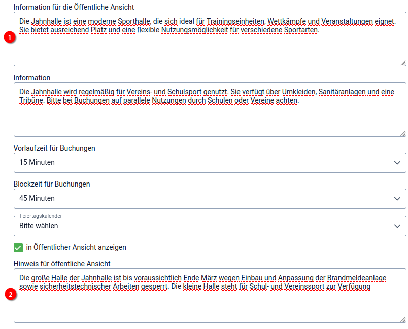 3 Buchungssystem - Ressource erstellen - Allgemein - Mit Öffentlicher Ansicht 3 Buchungssystem - Ressource erstellen - Allgemein - Mit Öffentlicher Ansicht