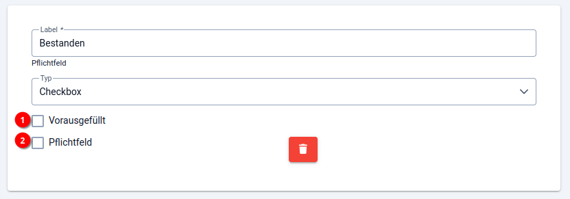 5 Buchungssystem - Formular erstellen - Feldeditor - Checkbox