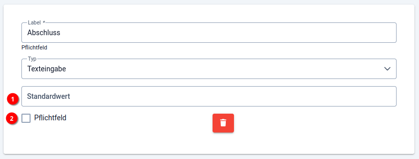 A1 Buchungssystem - Formular erstellen - Feldeditor - Texteingabe