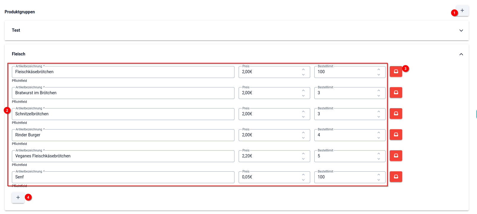 5 Buchungssystem - Buchbare Dienstleistungen erstellen - Produktgruppen