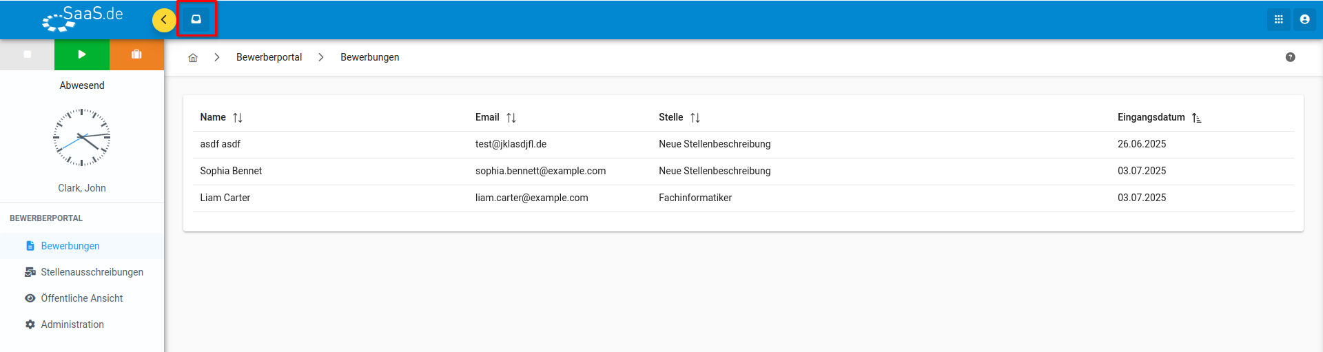 Bewerber Übersicht