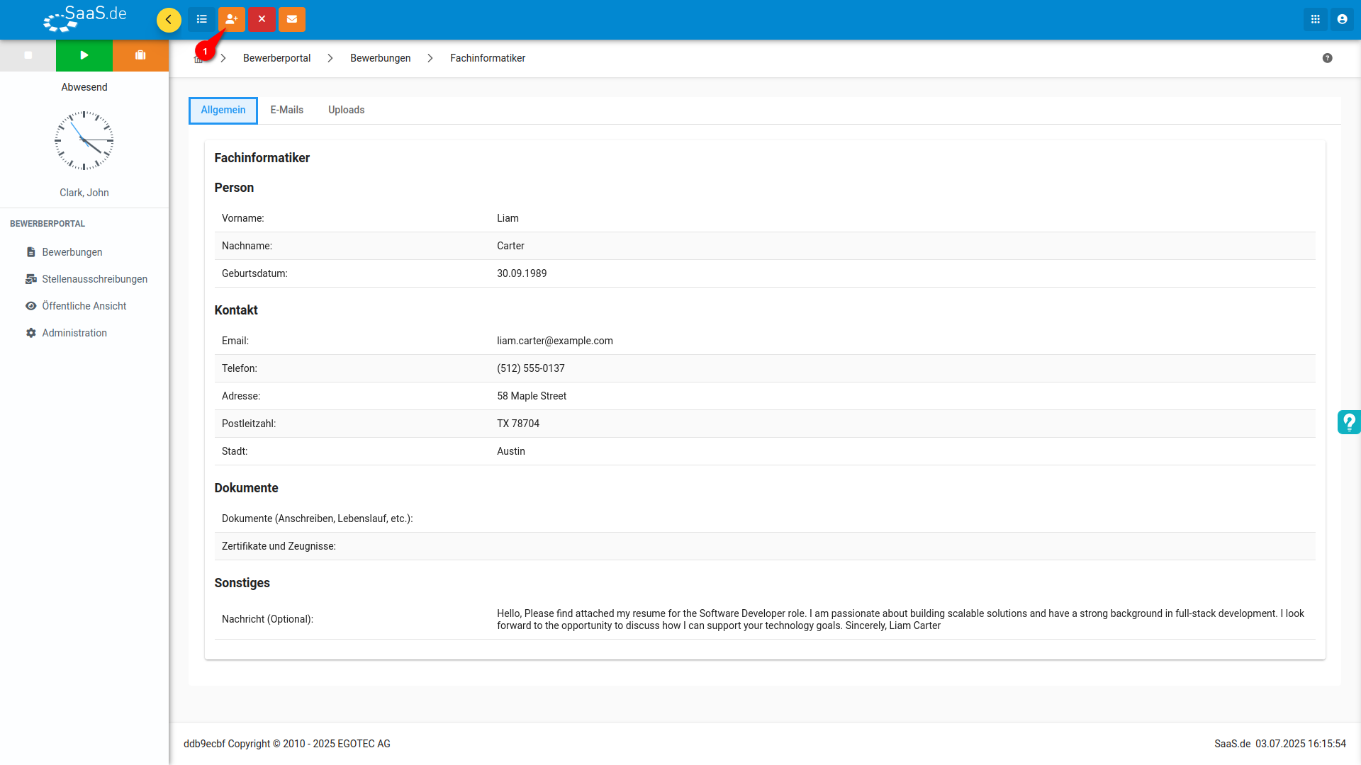 Bewerberportal neuer Mitarbeiter Bewerberportal neuer Mitarbeiter