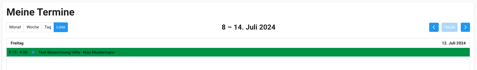 Termine - Übersicht