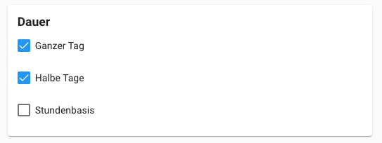Abwesenheitsgrund - Dauer Abwesenheitsgrund - Dauer
