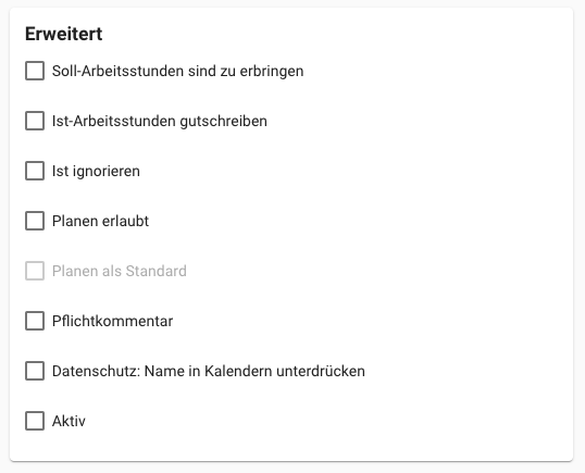 Abwesenheitsgrund - Erweitert Abwesenheitsgrund - Erweitert