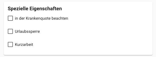 Abwesenheitsgrund - Spezielle Eigenschaften Abwesenheitsgrund - Spezielle Eigenschaften