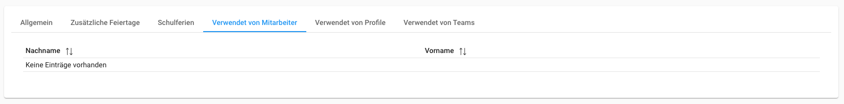 Feiertagskalender erstellen:bearbeiten - Verwendet von Mitarbeitern Feiertagskalender erstellen:bearbeiten - Verwendet von Mitarbeitern