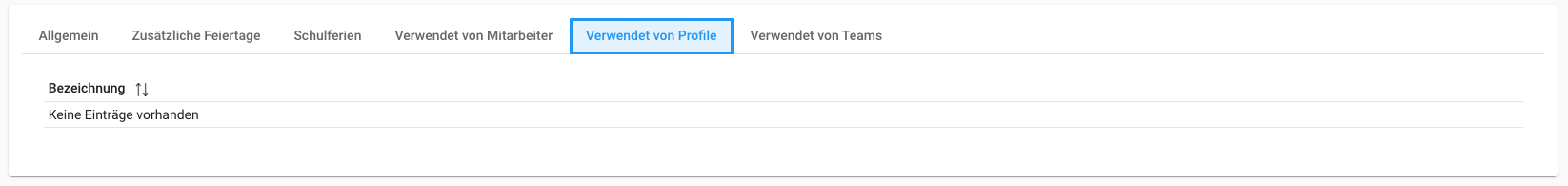 Feiertagskalender erstellen:bearbeiten - Verwendet von Profilen Feiertagskalender erstellen:bearbeiten - Verwendet von Profilen