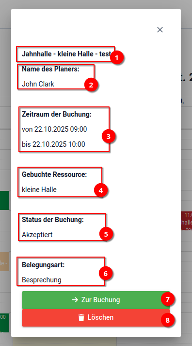 2 Buchungssystem - Buchungsinformationen