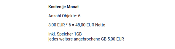 4 Buchungssystem - Ressourcen Arten - Ressourcenart erstellen - Allgemein - Kostenpflichtige EIgenschaften - Preis pro Monat
