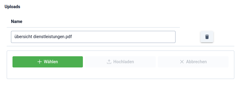 9 Buchungssystem - Ressourcen Arten - Ressourcenart erstellen - Öffentliche Ansicht - Upload