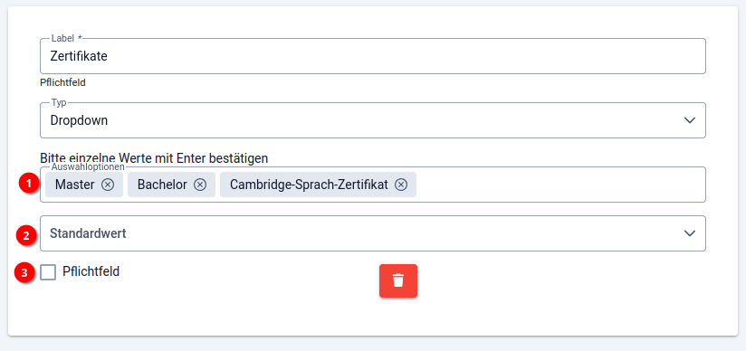 6 Buchungssystem - Formular erstellen - Feldeditor - Dropdown 6 Buchungssystem - Formular erstellen - Feldeditor - Dropdown