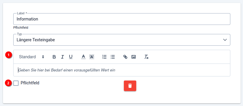 8 Buchungssystem - Formular erstellen - Feldeditor - Längere Texteingabe 8 Buchungssystem - Formular erstellen - Feldeditor - Längere Texteingabe