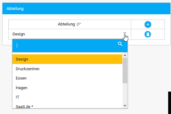 Abteilung auswählen