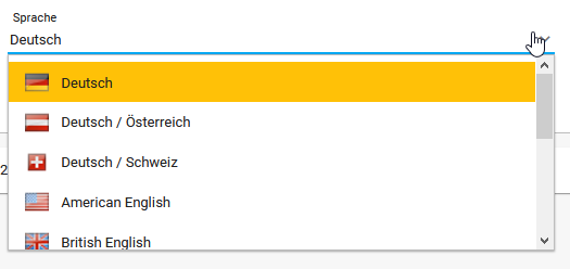 Sprache wählen