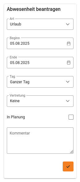 Urlaub anlegen
